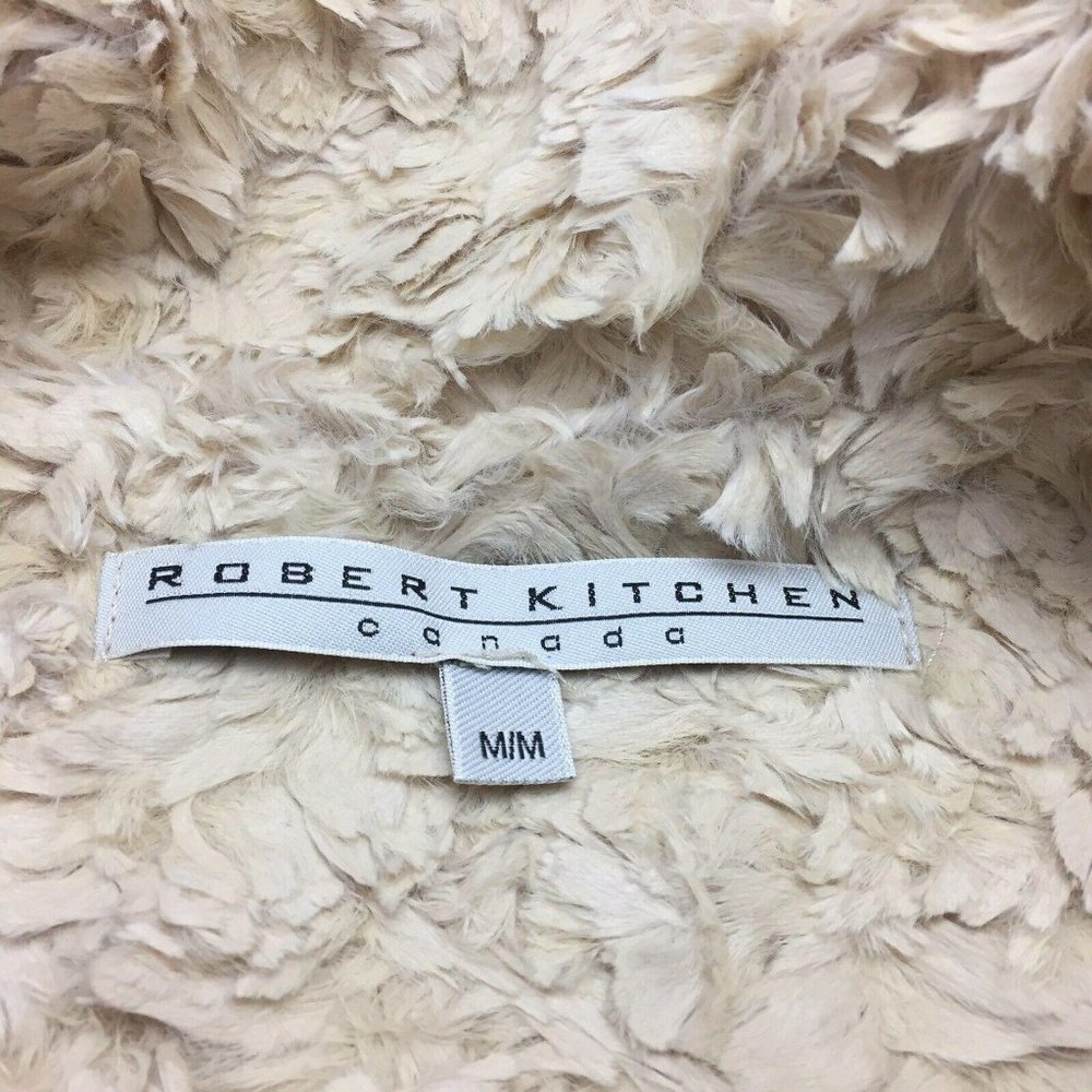 Robert Kitchen Canada Cream Beige Soft Vegan Faux Fur Full Zipper M Vest - Picture 6 of 10